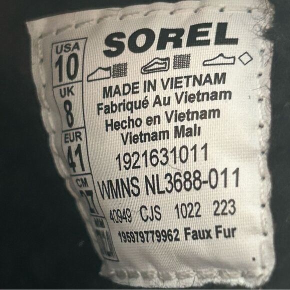 Sorel Go Mail Run Womens Faux Fur Slippers Black Size 10 - Picture 7 of 7